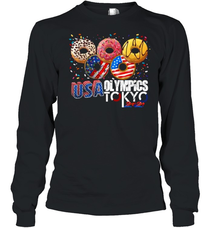 USA Olympics Tokyo 2021 Donuts In The Shape Of The Olympic Symbol T- Long Sleeved T-shirt