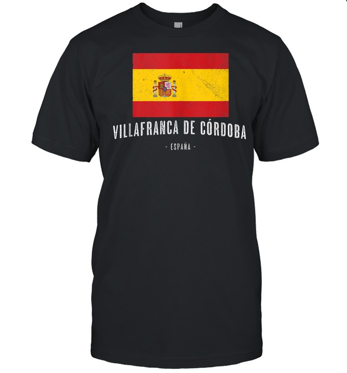 Villafranca de Córdoba Spain ES Flag City Bandera Ropa shirt Classic Men's T-shirt