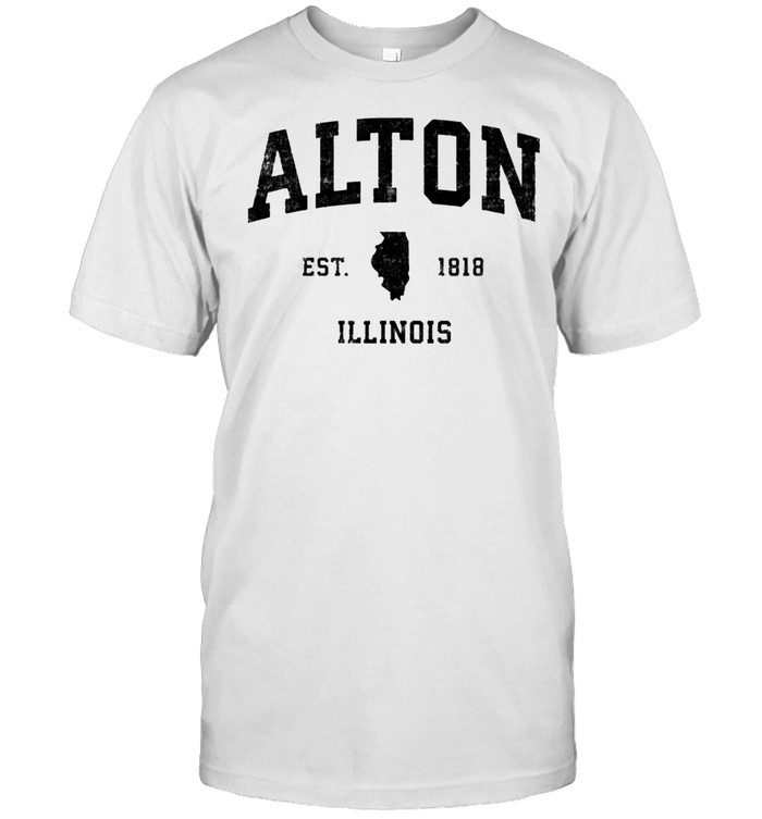 Altons Illinoiss ILs Vintages Sportss Designs Blacks Prints shirts