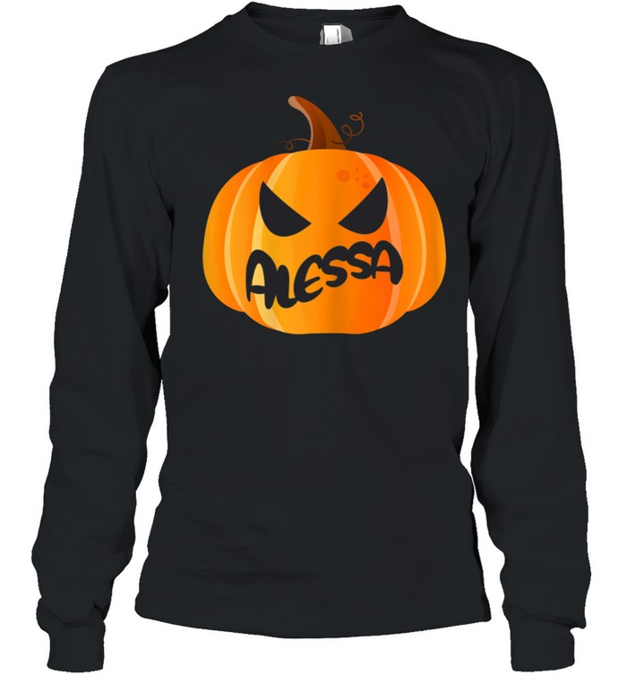 Alessa Name Custom Pumpkin Personalized Halloween shirt Long Sleeved T-shirt