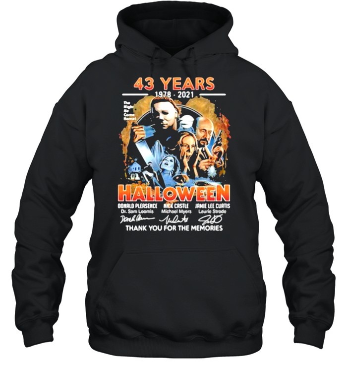 43 years 1978 2021 halloween thank you for the memories signatures shirt Unisex Hoodie