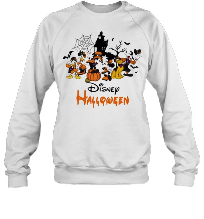 Disney halloween pumpkin mickey minnie donald duck shirt Unisex Sweatshirt
