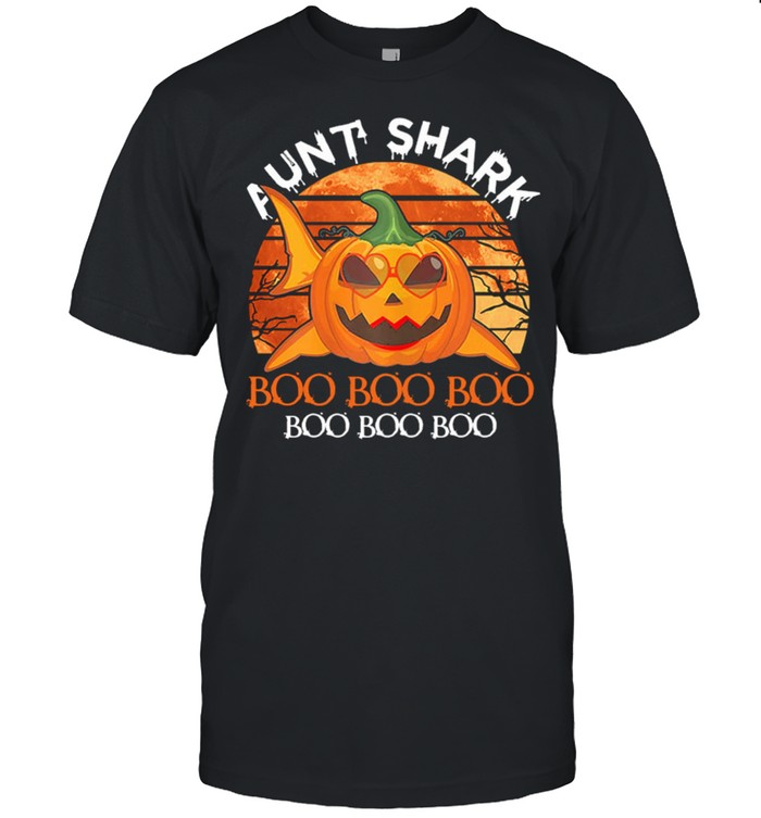 Aunt Shark Pumpkin Boo Boo Boo Halloween Vintage shirt Classic Men's T-shirt