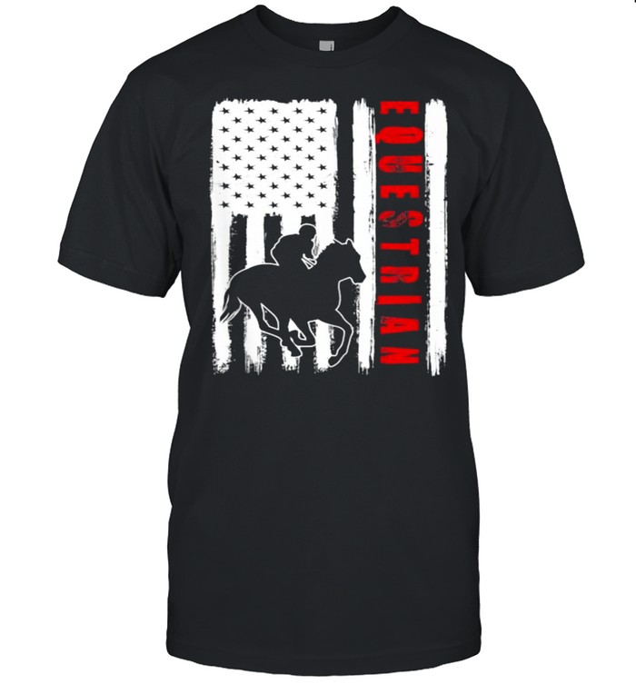 USA Equestrian American flag Horses rider T- Classic Men's T-shirt