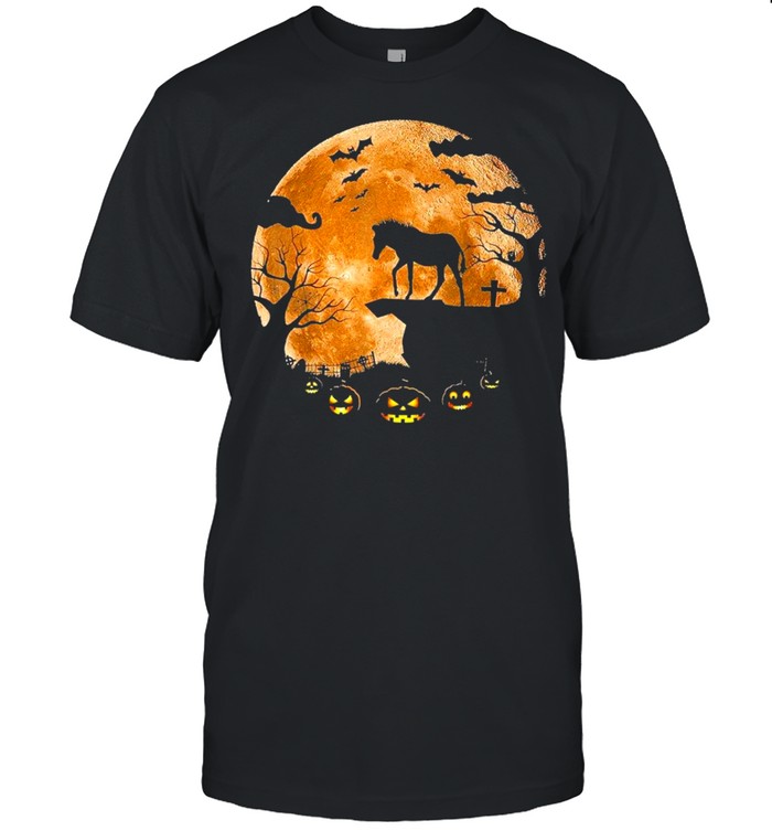 Horse and moon halloween shirts