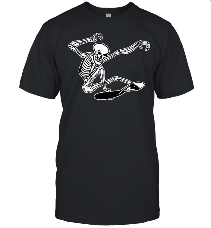 Skeleton Skateboarding Skater Halloween Bones shirts