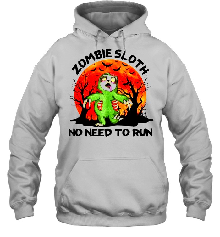 Zombie sloth no need to run Halloween shirt Unisex Hoodie