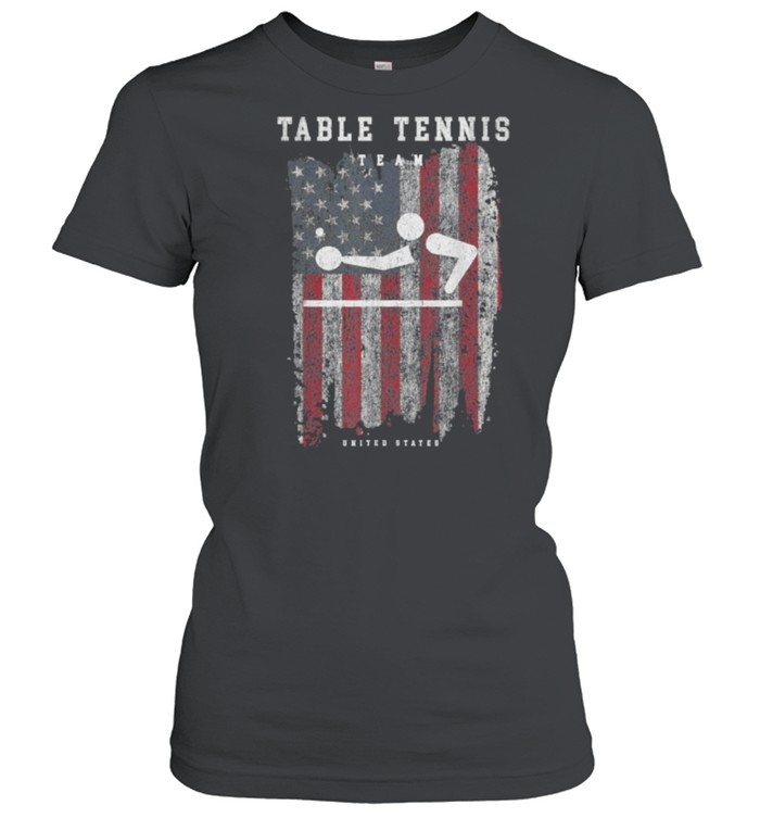 table Tennis Athlete Sports Pictogram American Flag T- Classic Women's T-shirt