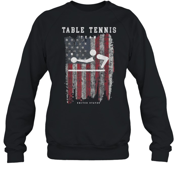 table Tennis Athlete Sports Pictogram American Flag T- Unisex Sweatshirt
