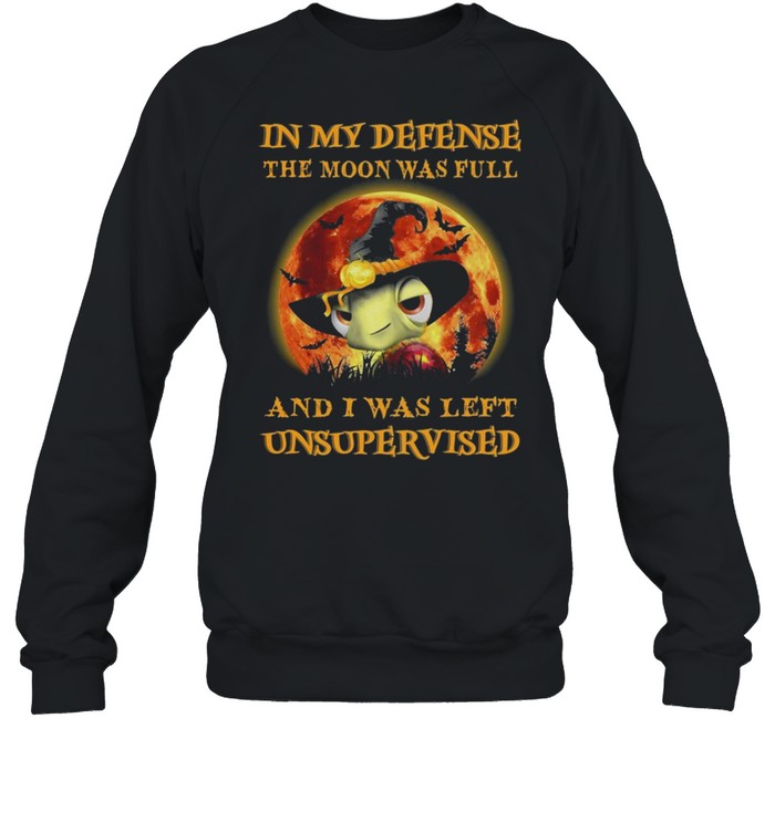 Turtle Witch In My Defense The Moon Was Full And I Was Left Unsupervised Halloween shirt Unisex Sweatshirt