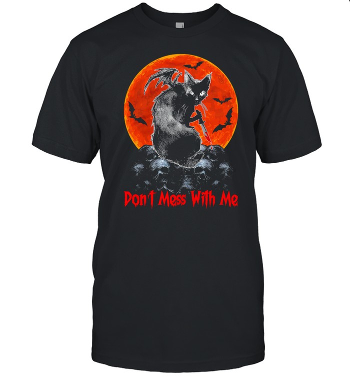 Black Cat Michael Myers dont mess with me Halloween shirt Classic Men's T-shirt