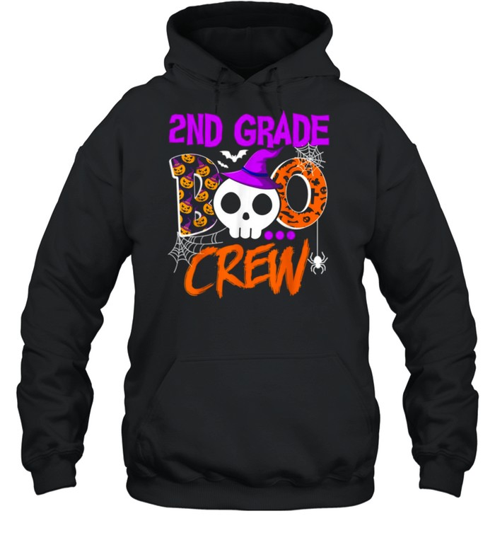 2nd Grade Boo Crew Funny Skull Halloween Vibes shirt Unisex Hoodie