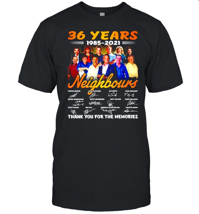 36 years 1985-2021 Neighbours signatures shirts
