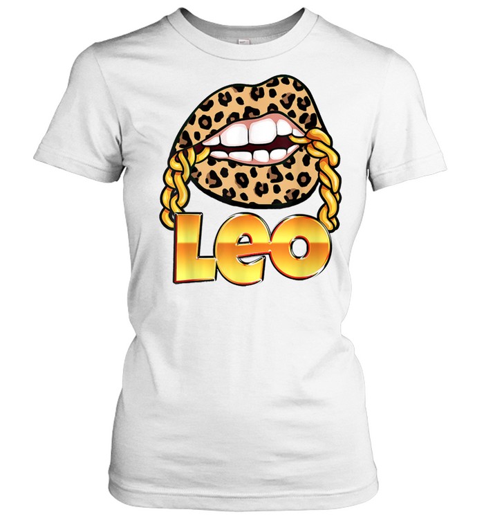 Juicy Lips Gold Chain Leo Zodiac Sign shirt Classic Women's T-shirt