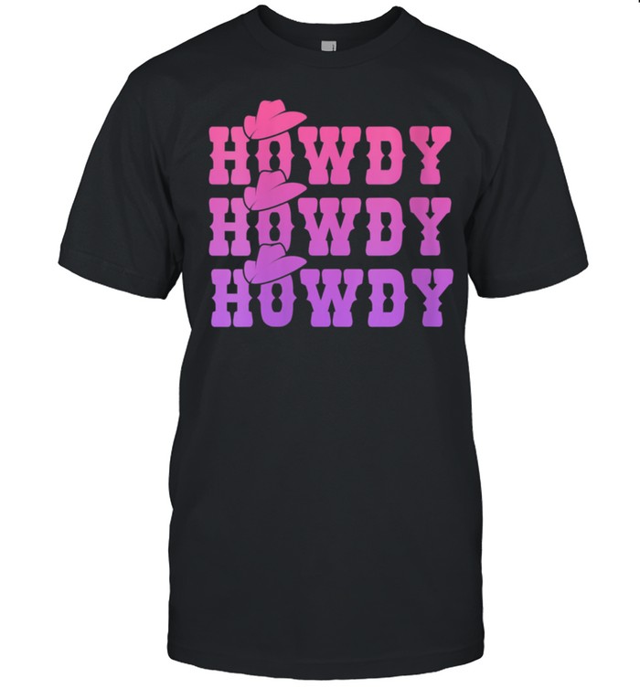 Pink Howdy Cow Girl Distressed Western Country Rodeo shirt