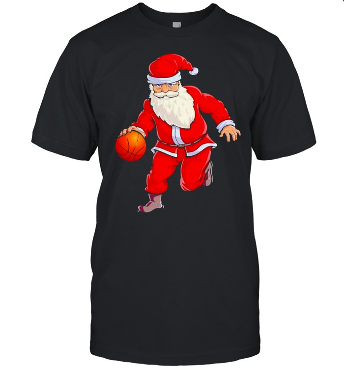 Santa dribbling a basketball Christmas shirt Classic Men's T-shirt