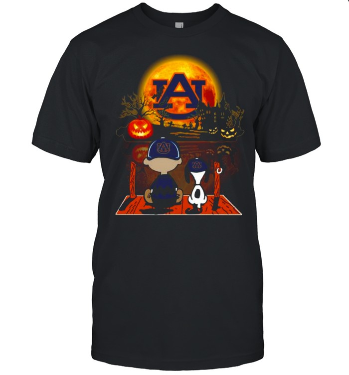 Snoopys ands Charlies Browns Pumpkins Auburns Tigerss Halloweens Moons shirts