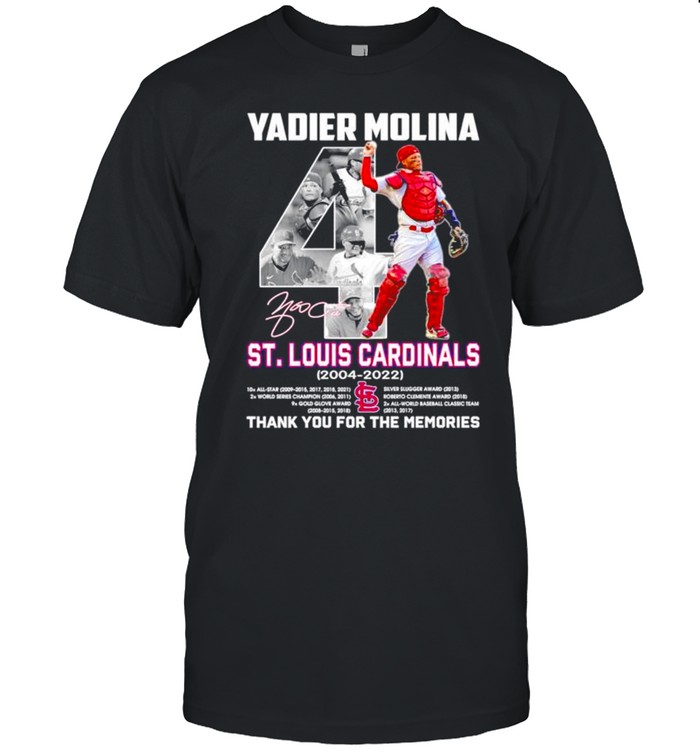 Yadier Molina St Louis Cardinals 2004-2022 signature shirts