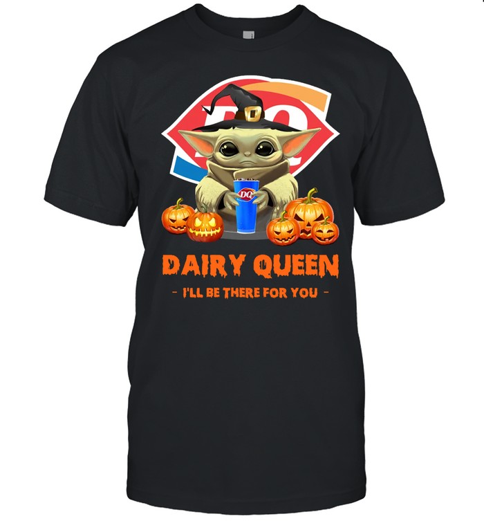 Baby Yoda Witch Hug Dairy Queen I’ll Be There For You Halloween shirt Classic Men's T-shirt
