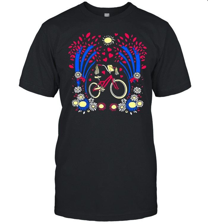 Floral Bicycle Nature Cyclist T-shirts