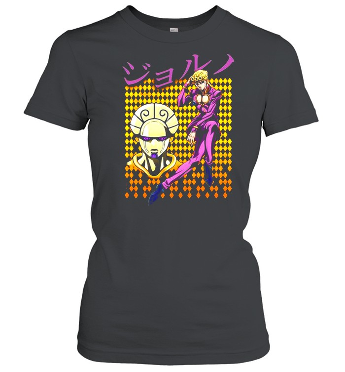 Jojo’s Bizarre Adventure Giorno With Kanji T-shirt Classic Women's T-shirt