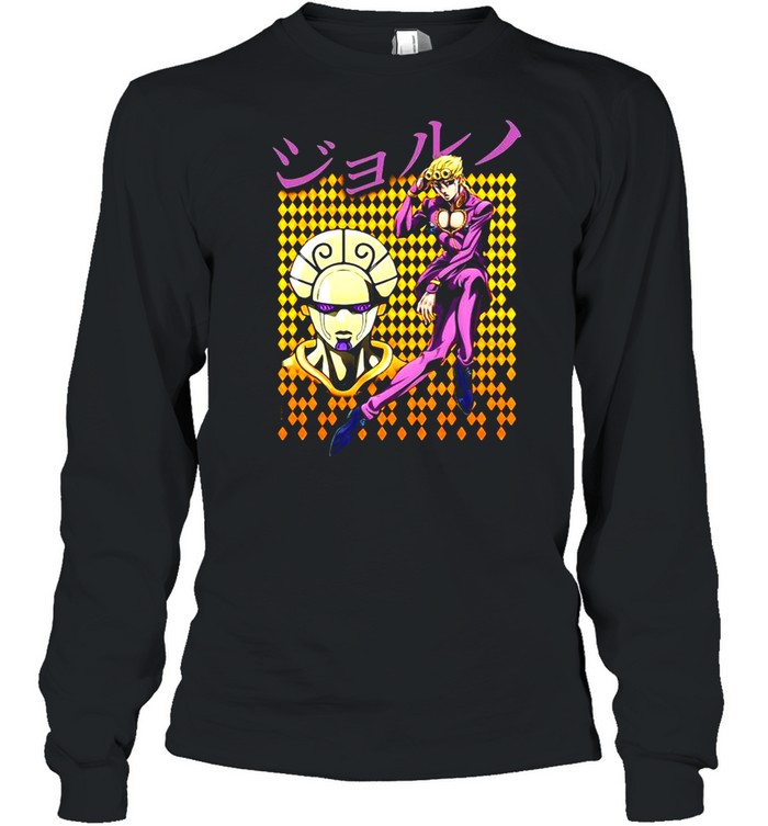 Jojo’s Bizarre Adventure Giorno With Kanji T-shirt Long Sleeved T-shirt