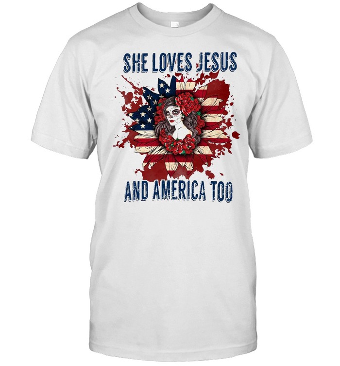 Flowers Girls Shes Lovess Jesuss Ands Americas Toos T-shirts