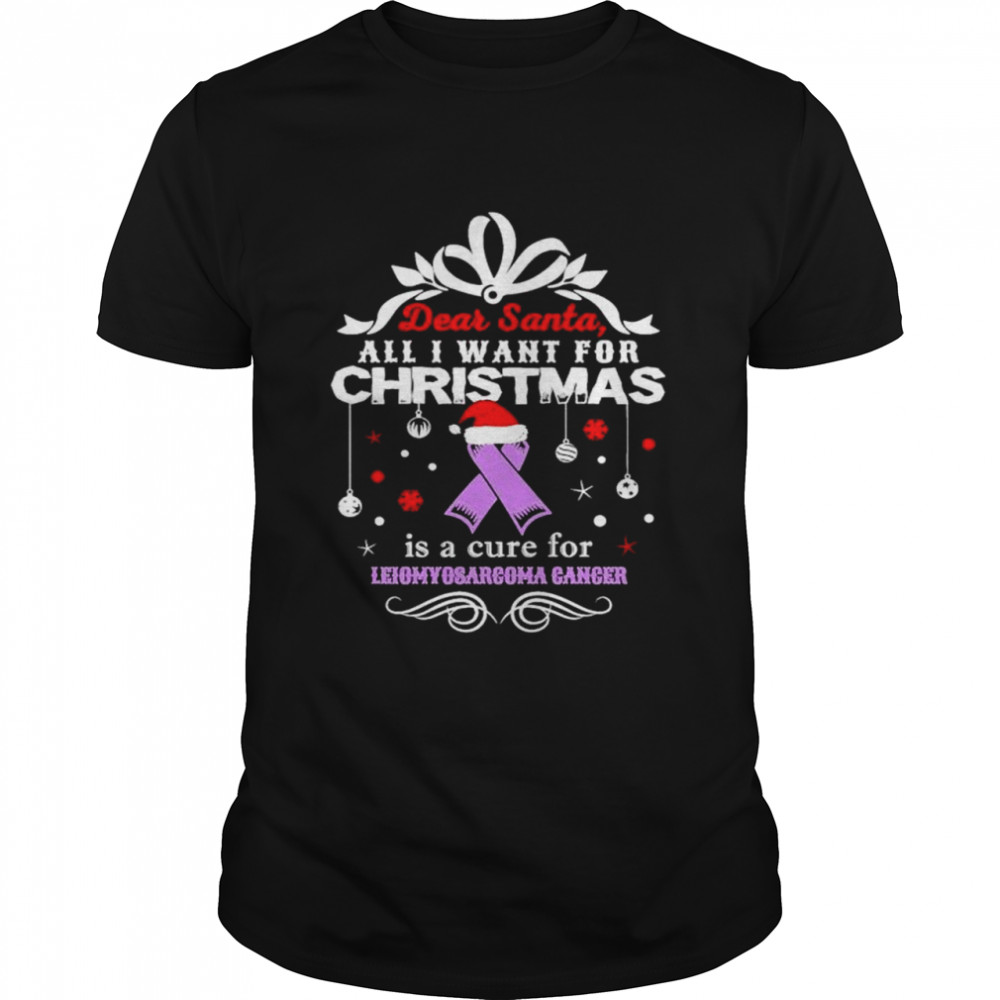 Dear Santa all I want for Christmas is a cure for leiomyosarcoma cancer shirts