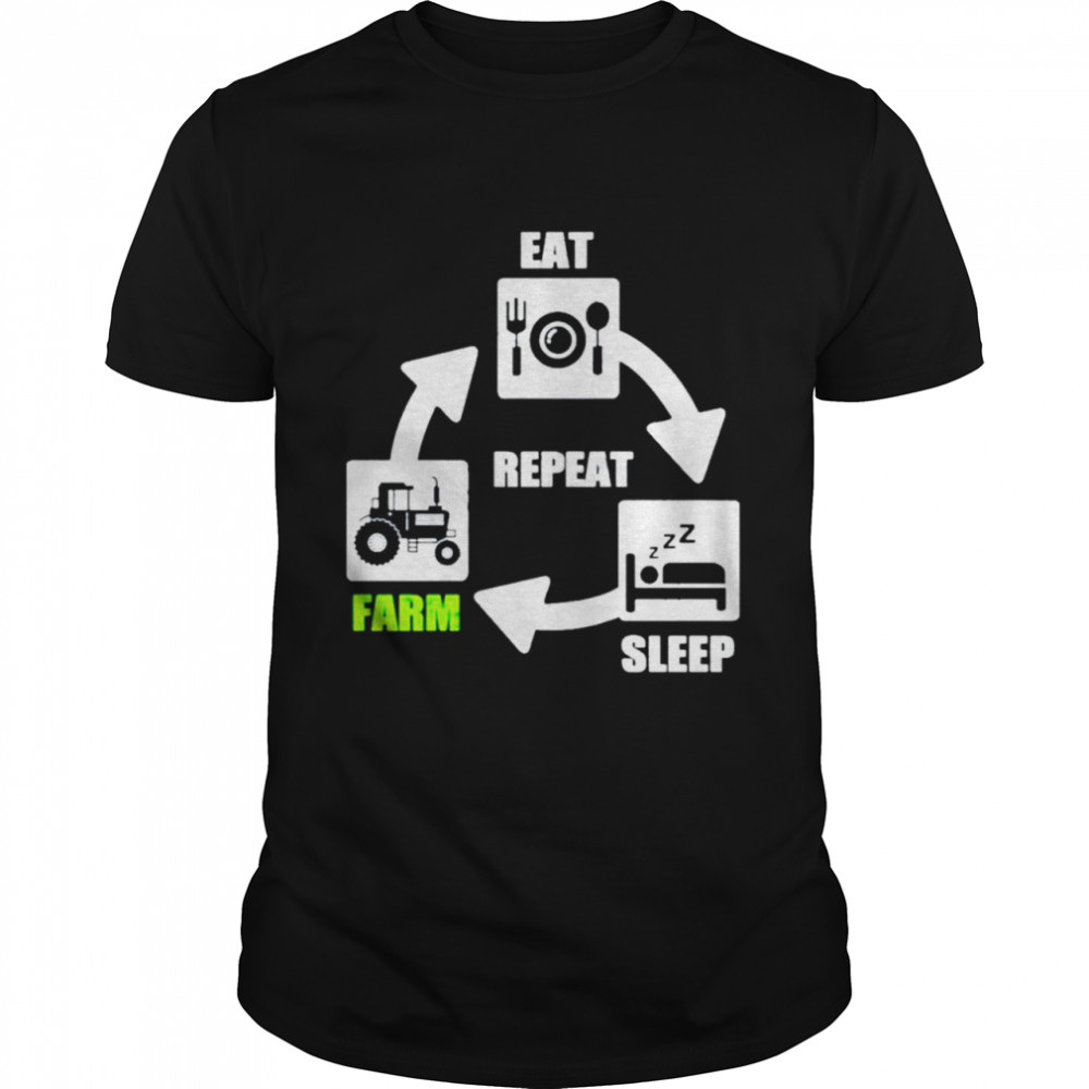Eat sleep farm repeat shirt Classic Men's T-shirt