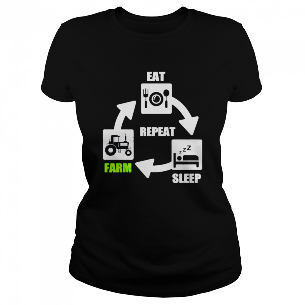 Eat sleep farm repeat shirt Classic Women's T-shirt
