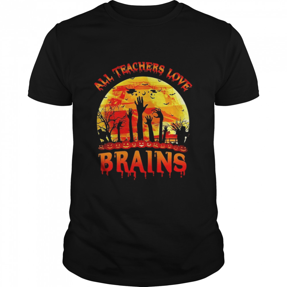 all teachers love brains halloween shirt Classic Men's T-shirt