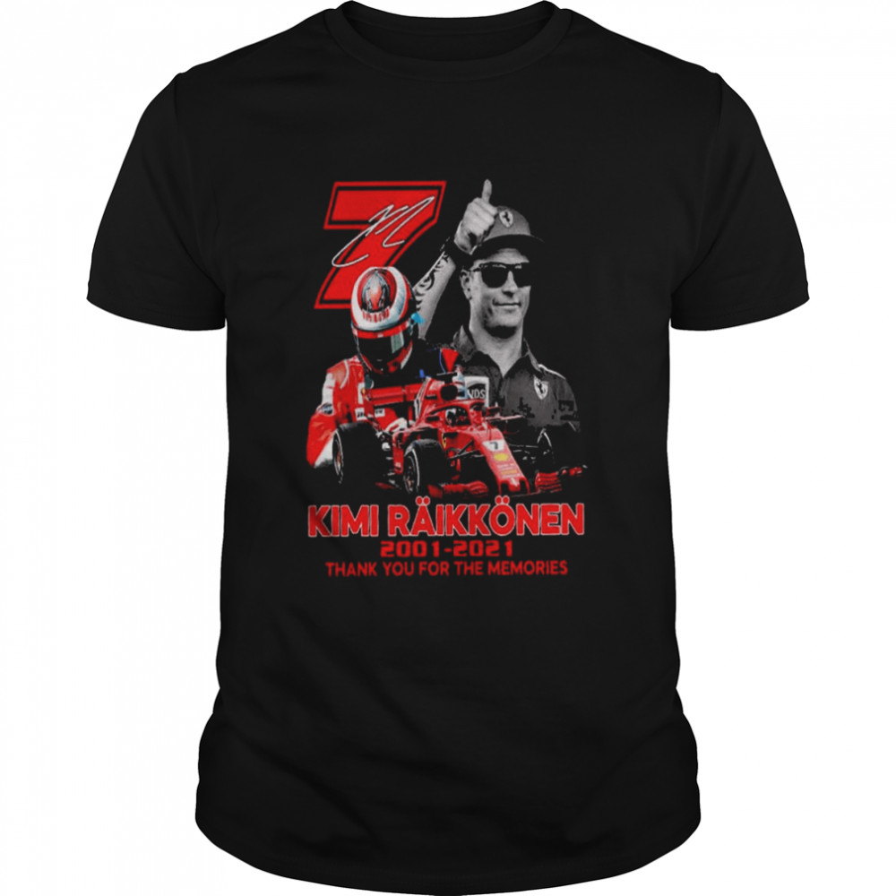 7 Kimi Raikkonen 2001 2021 thank You for the memories signature shirt Classic Men's T-shirt