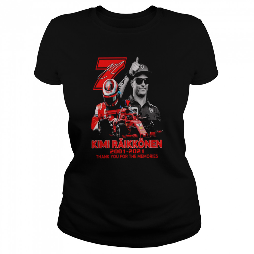 7 Kimi Raikkonen 2001 2021 thank You for the memories signature shirt Classic Women's T-shirt