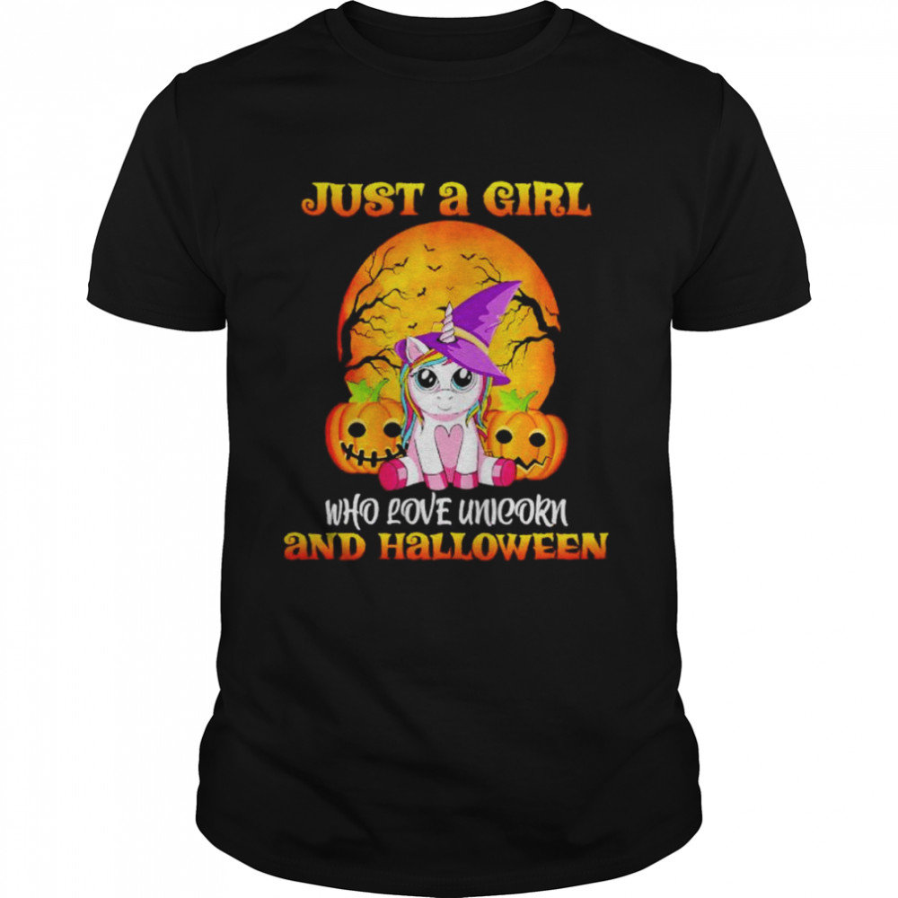 Just a girl who love unicorn and halloween shirt Classic Men's T-shirt