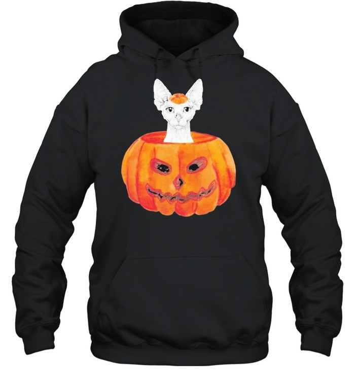 Sphynx Cat Pumpkin Halloween  Unisex Hoodie