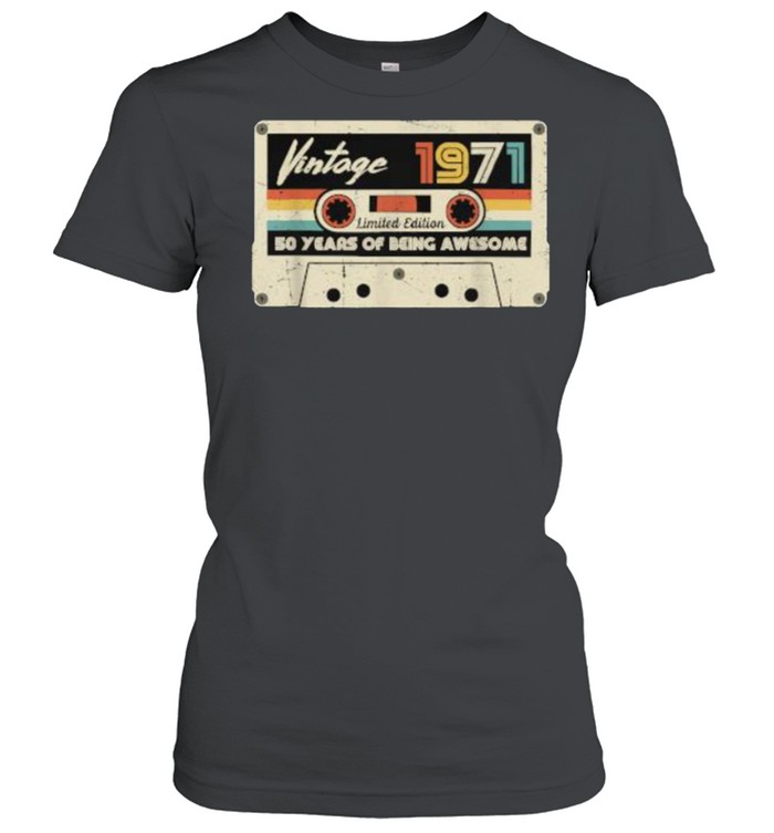 Vintage 1971 Retro Cassette 50th Birthday 50 Years Old T- Classic Women's T-shirt