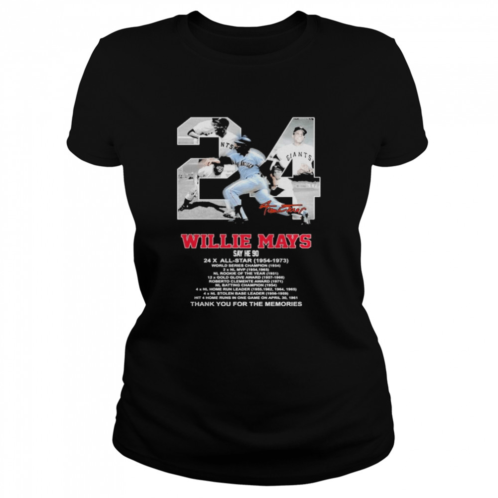 24 Millie Mays 1954 1973 thank you for the memories signatures shirt Classic Women's T-shirt