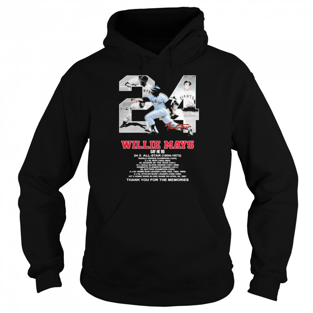 24 Millie Mays 1954 1973 thank you for the memories signatures shirt Unisex Hoodie