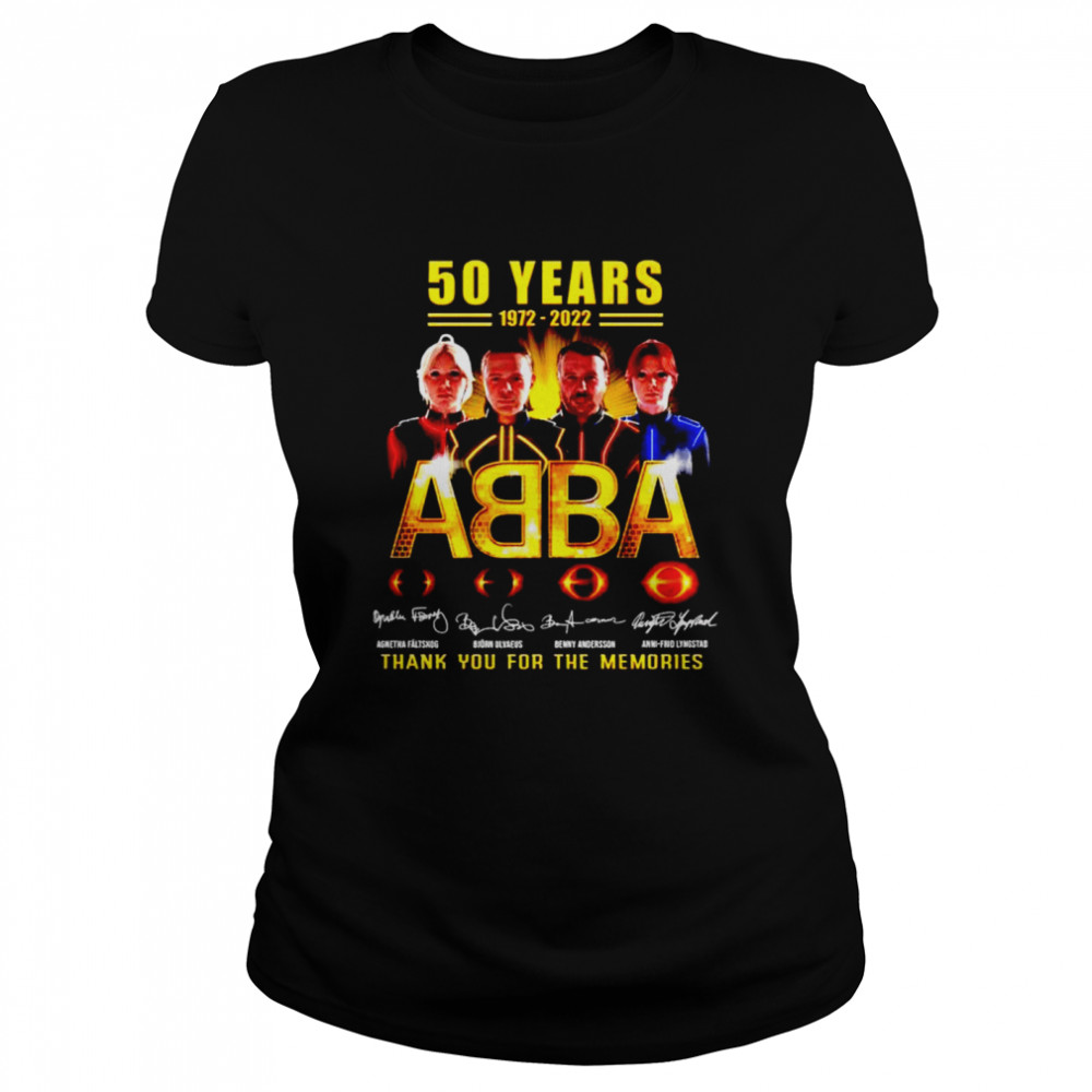 50 years 1972 2022 ABBA thank you for the memories shirt Classic Women's T-shirt