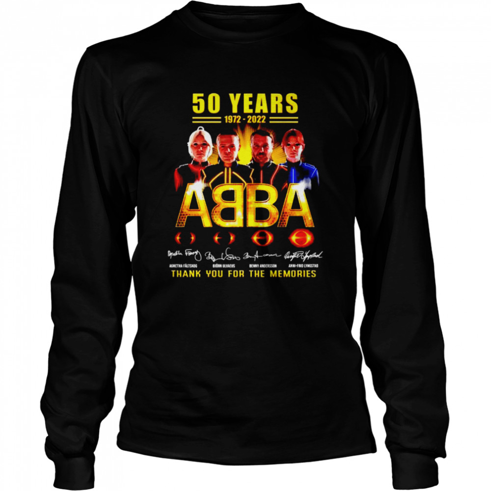 50 years 1972 2022 ABBA thank you for the memories shirt Long Sleeved T-shirt