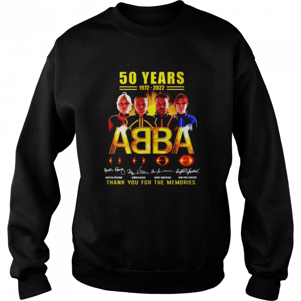 50 years 1972 2022 ABBA thank you for the memories shirt Unisex Sweatshirt