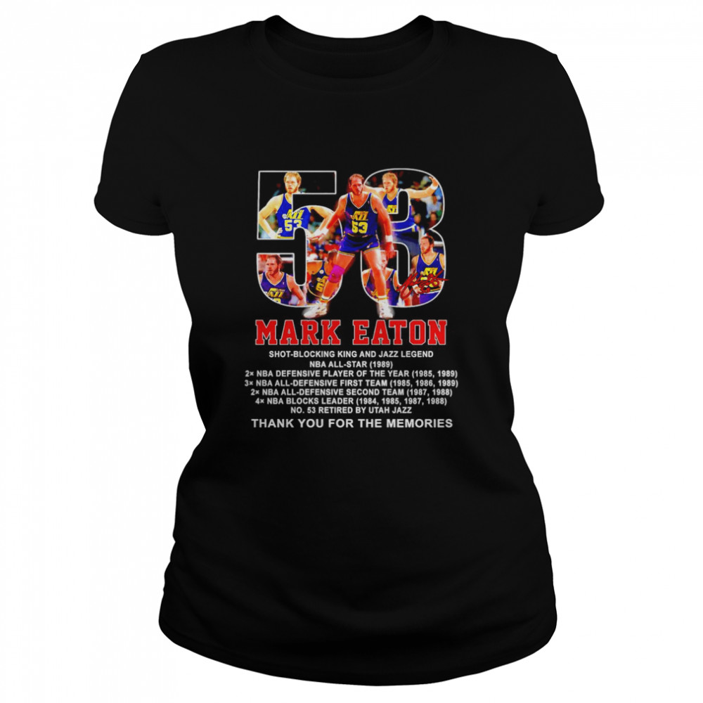 53 Mark Eaton thank you for the memories signatures shirt Classic Women's T-shirt