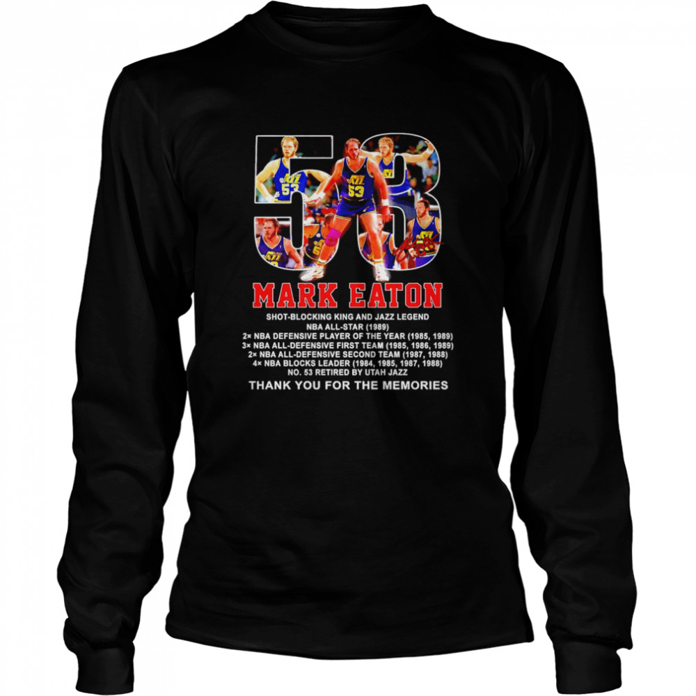 53 Mark Eaton thank you for the memories signatures shirt Long Sleeved T-shirt