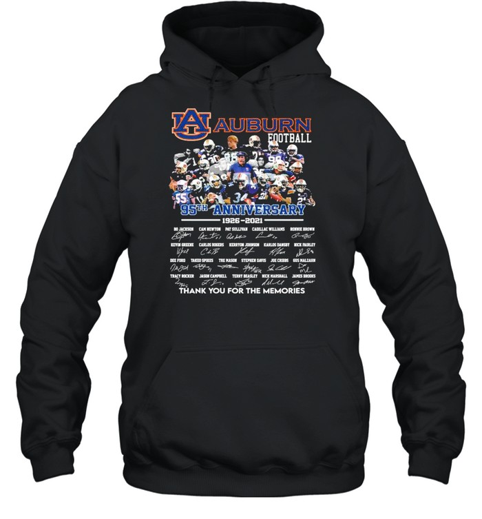 Auburn Tigers football 95th anniversary 1926 2021 thank you for the memories signatures shirt Unisex Hoodie