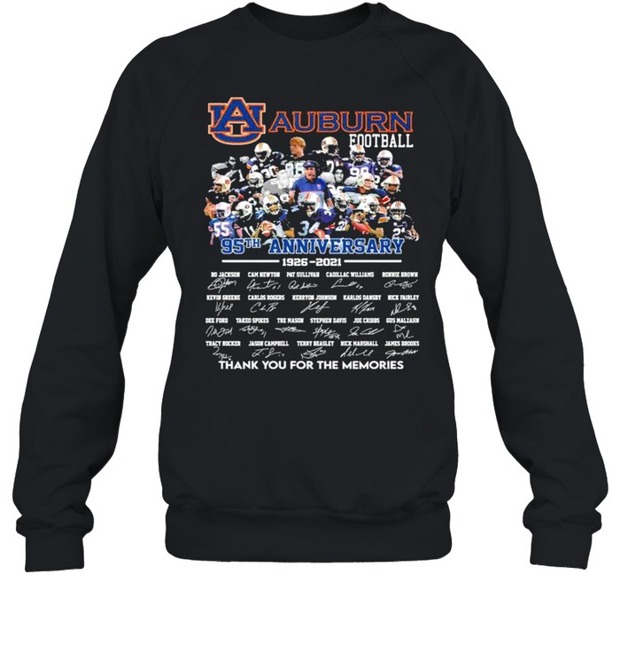 Auburn Tigers football 95th anniversary 1926 2021 thank you for the memories signatures shirt Unisex Sweatshirt