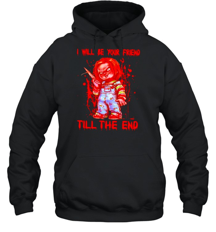 childs play cartoon chucky I will be your friend till the end shirt Unisex Hoodie