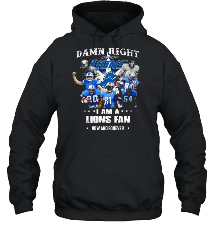 Damn Right I Am A Detroit Lions Baseball Teams Fan Now And Forever 2021 Unisex Hoodie