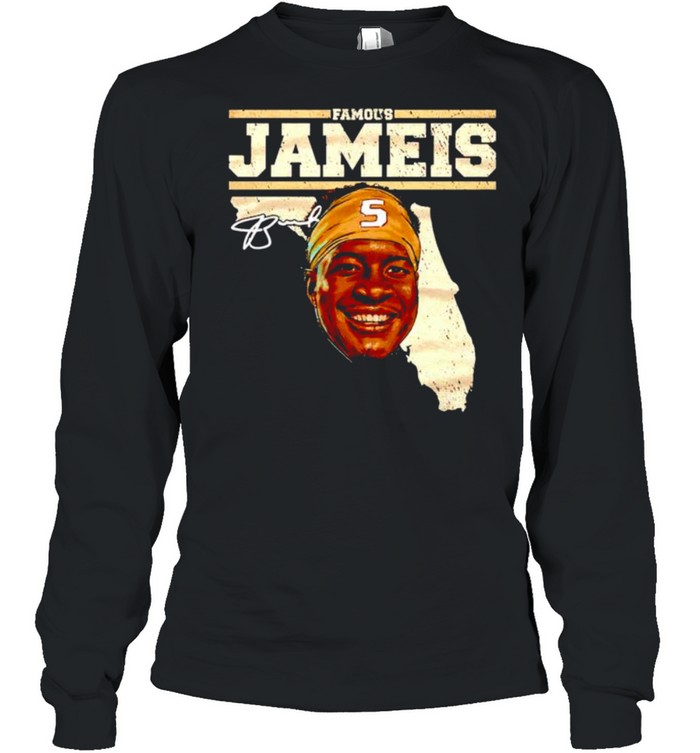 Famous Jameis Winston Florida map signature shirt Long Sleeved T-shirt