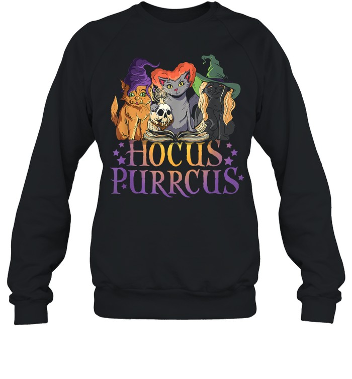 Hocus Purrcus Halloween Witch Cats Parody shirt Unisex Sweatshirt