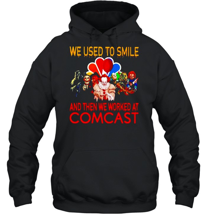 Horror Halloween we used to smile and then we worked at Comcast shirt Unisex Hoodie